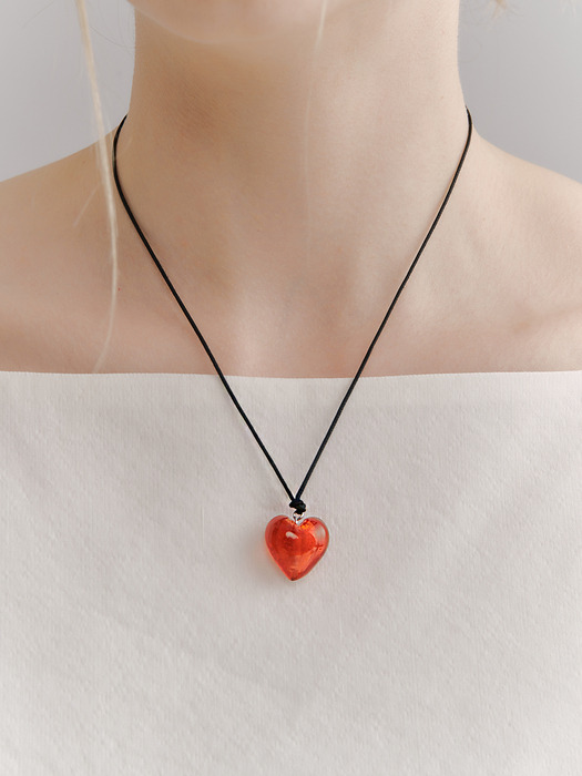 marble heart string necklace