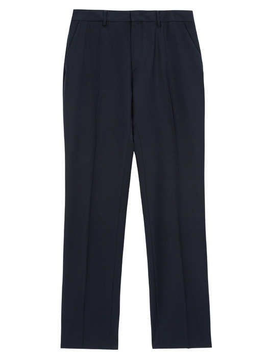 Straight Fit Summer Wool Slacks - Navy