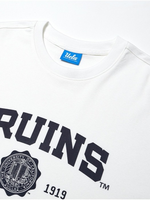 남성 BRUINS 아트웍 루즈핏 라운드 티셔츠[O-WHITE](UZ7ST12_33)