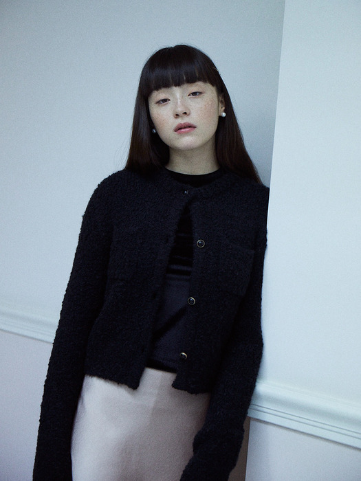 60s Lady Knit Crop Jacket  Black (TA375AA065)