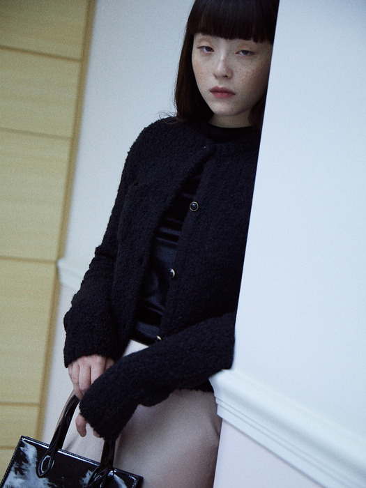 60s Lady Knit Crop Jacket  Black (TA375AA065)