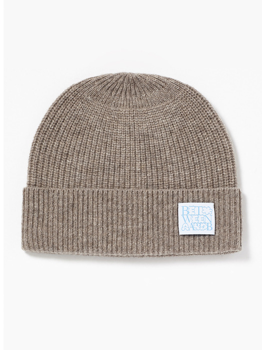 Bubble Label Cashmere Wool Blended Beanie_3 Colors