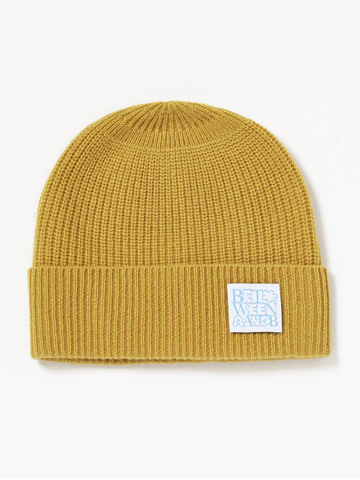 Bubble Label Cashmere Wool Blended Beanie_3 Colors