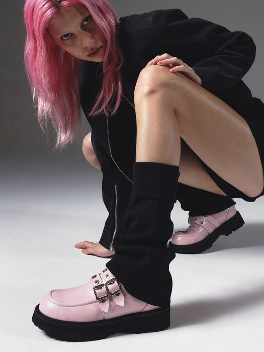 Biker Platform loafer pink