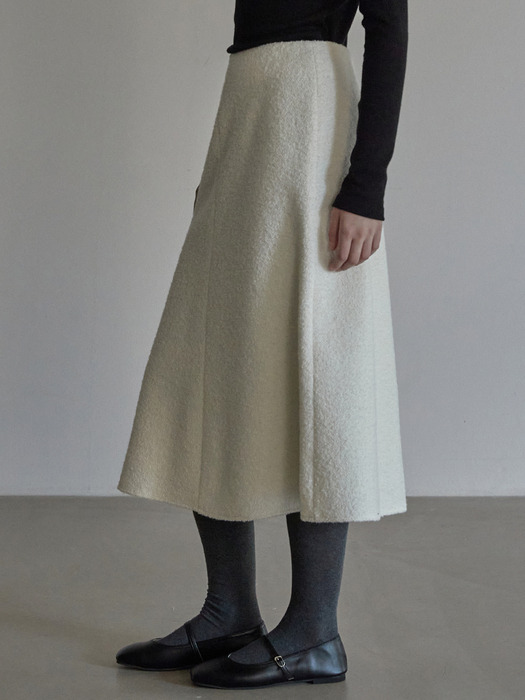 Boucle bell line skirt - Ivory