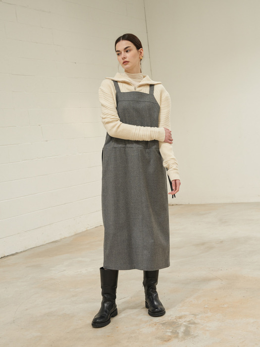 Wool Overall Dress (Gray)