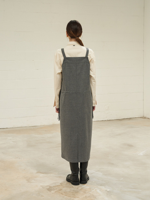 Wool Overall Dress (Gray)
