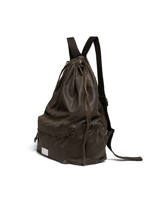 VINTAGE DRAWSTRING BACKPACK - BROWN