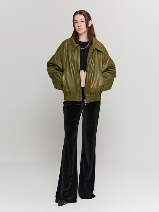 Cropped Down Jacket (Olive)   