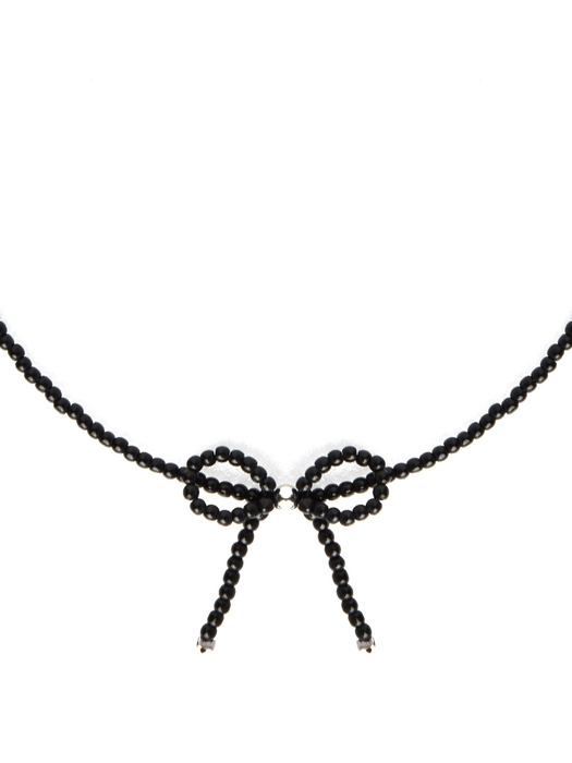 [Surgical steel] SDJ205 Ribbon Mini Beads Necklace