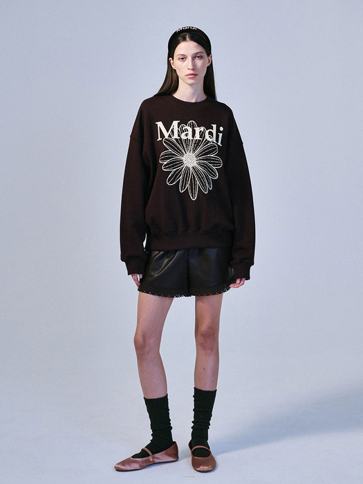 SWEATSHIRT FLOWERMARDI_BROWN CREAM