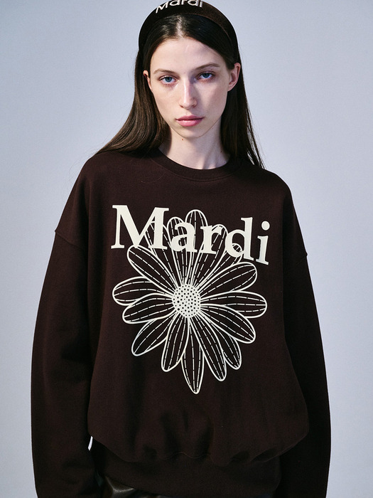 SWEATSHIRT FLOWERMARDI_BROWN CREAM