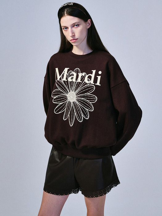 SWEATSHIRT FLOWERMARDI_BROWN CREAM