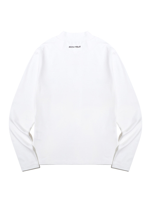 로고 포인트 기모 여성 베이스 레이어 티셔츠[WHITE]