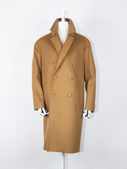 CASHMERE-WOOL DOUBLE BREASTED COAT CAMEL