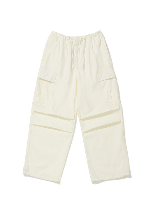 WIDE FIT CARGO PANTS IVORY