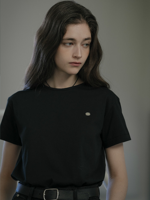 Soft basic logo T-shirt_Black