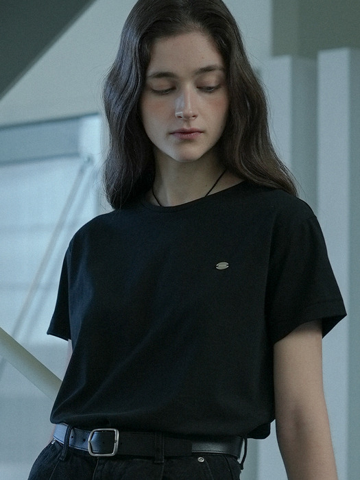 Soft basic logo T-shirt_Black