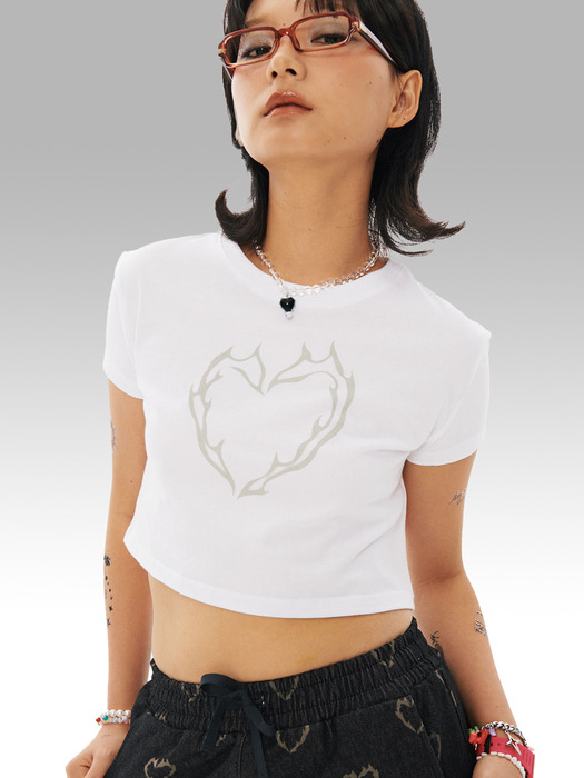 BN Heart Crop T-shirt [Grey]