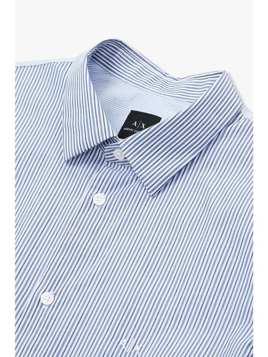 AX 남성 자수 로고 스트라이프 셔츠(A414120007)블루