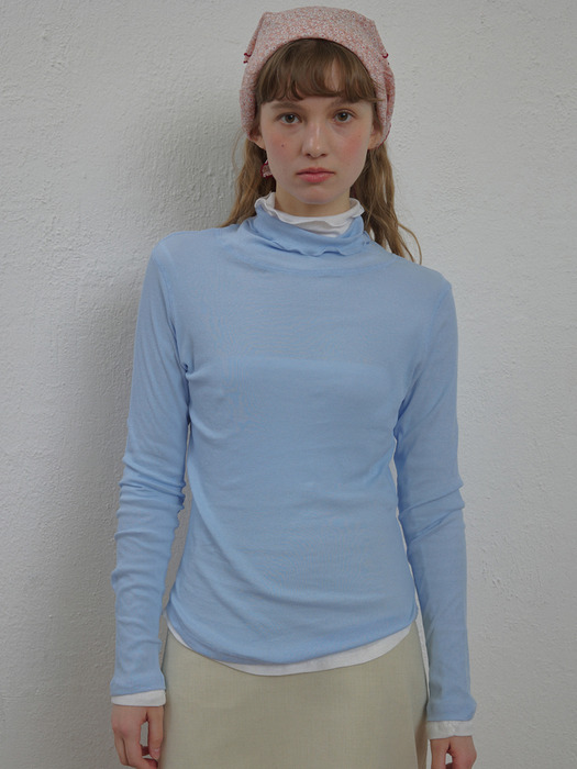 SLIM TURTLENECK TOP(BL)