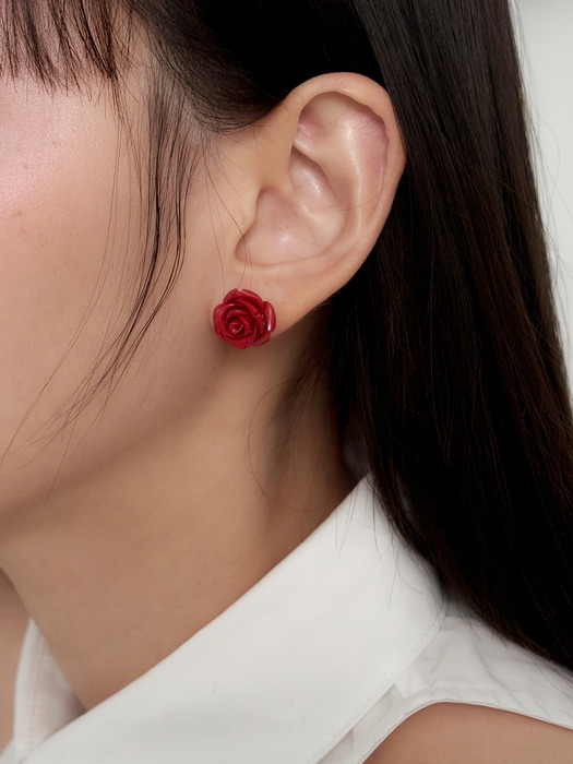 rose formica earring - red
