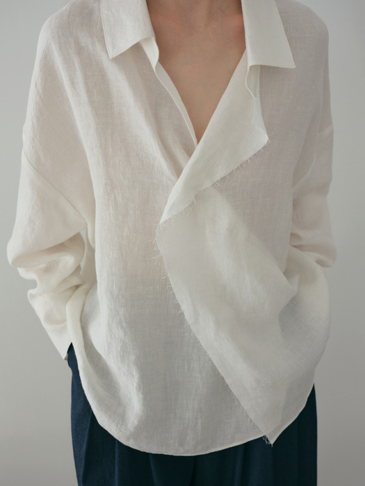 cutting wrap shirt (white)