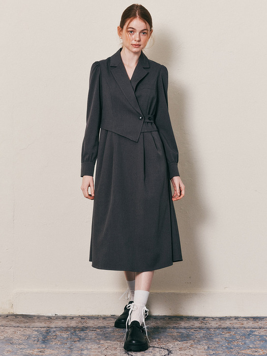 WD_Fake two-piece suit dress