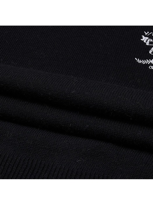 Y프로젝트 남성 로고 울 스웨터 MPULL88S25 BLACK