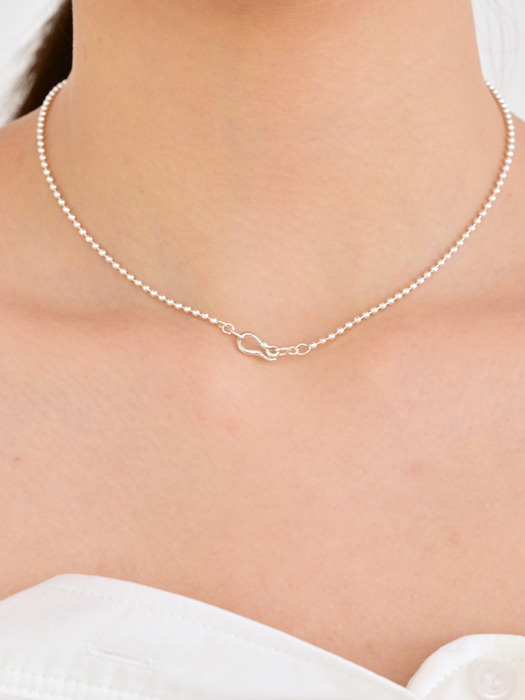 24 Mini ball hook Necklace-silver925