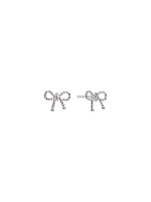 [925 silver] Deux.silver.186 / ruban earring (2 color)