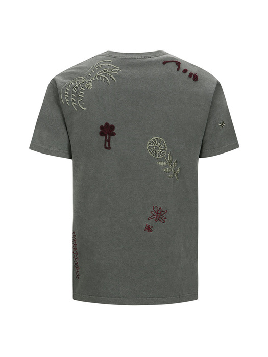 (ESSENTIAL) UNISEX MARCH EMBROIDERY T-SHIRTS atb1088u(CHARCOAL)