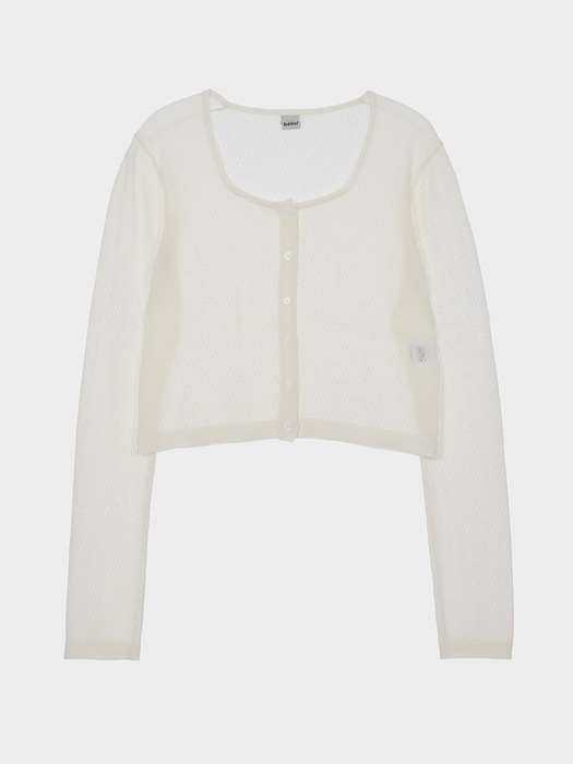 Flower Jaquard Cardigan IVORY