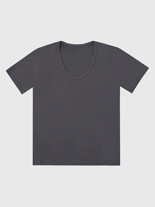 Silket Cotton Modal U-neck Short sleeve T-shirt