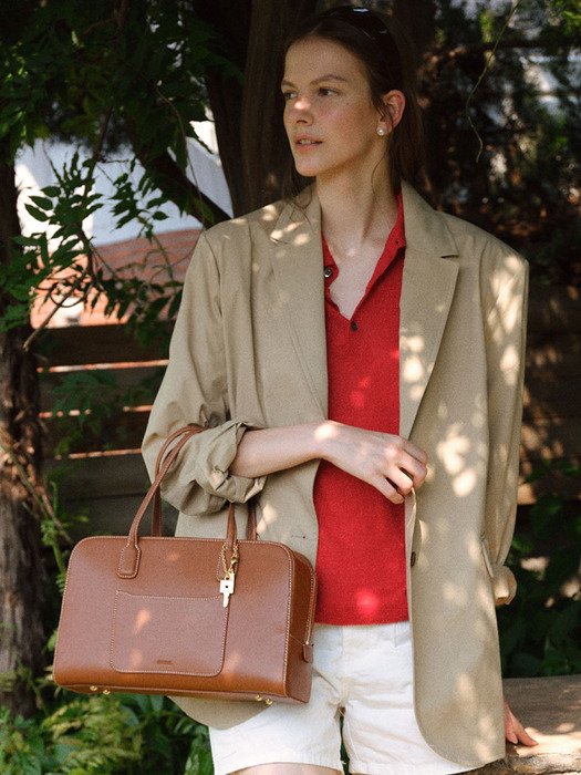 Cayley Boston Bag Plus Tan Brown