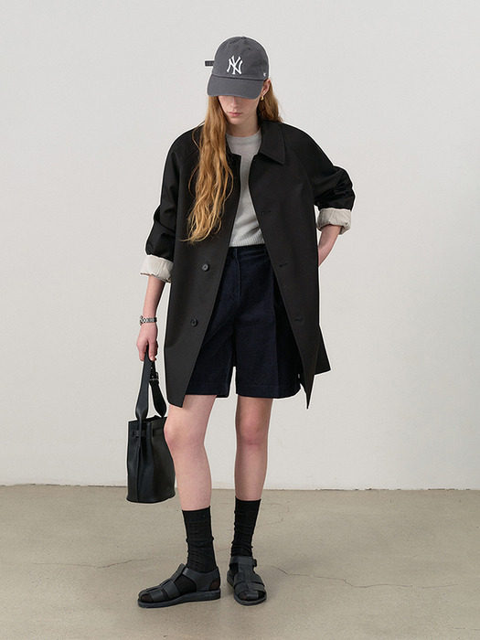 UNISEX HALF MAC COAT BLACK_UDTR4C101BK