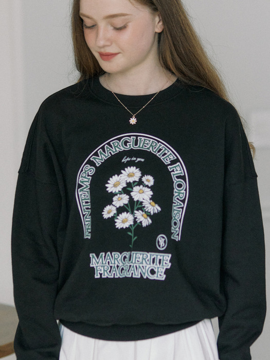 Marguerite Artwork Sweatshirt - Black