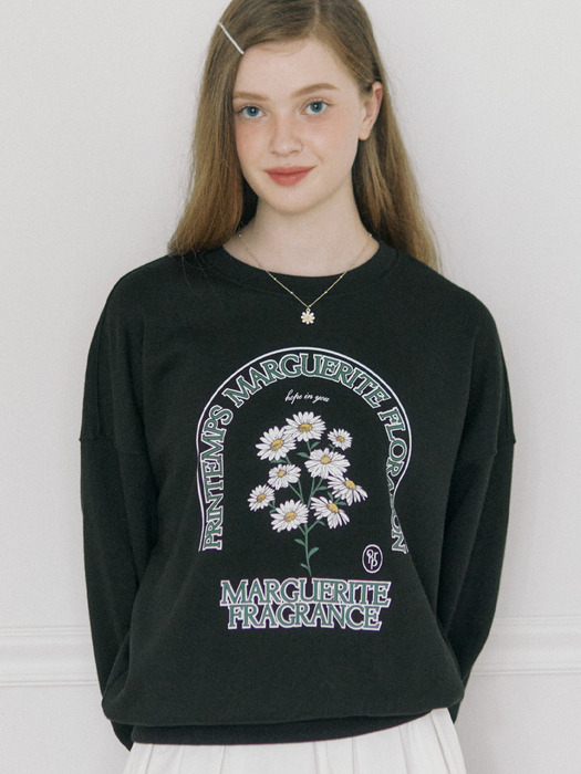 Marguerite Artwork Sweatshirt - Black