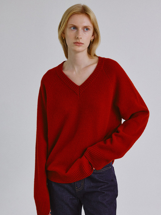 4차_Cashmere reglan v neck knit_2COLOR