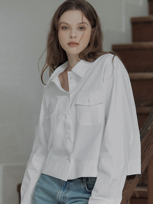 Collar Pocket Shirt [White]