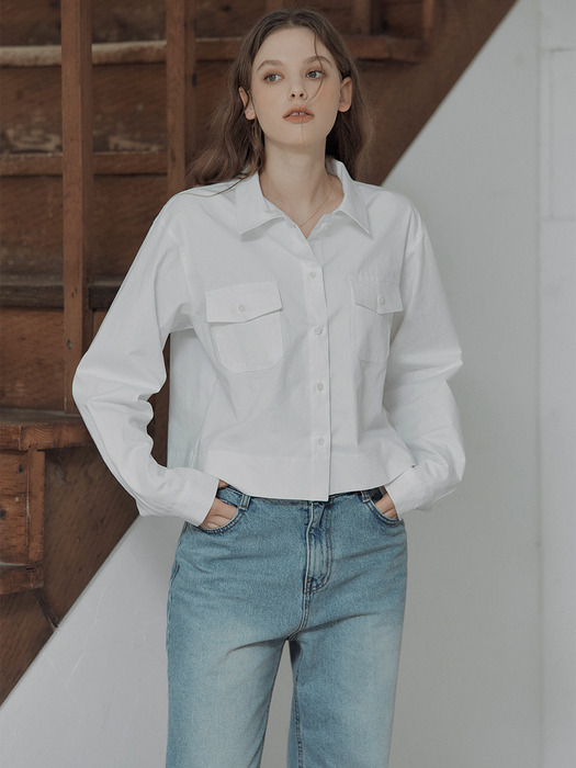 Collar Pocket Shirt [White]