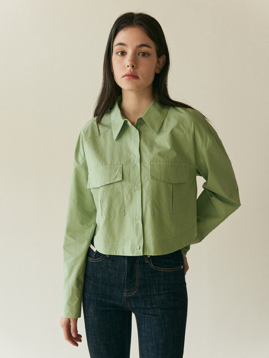 FLARED POCKET SHIRT_MINT