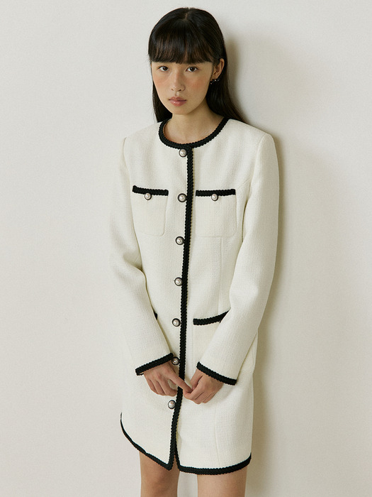 Tweed Jacket One-piece (ivory)