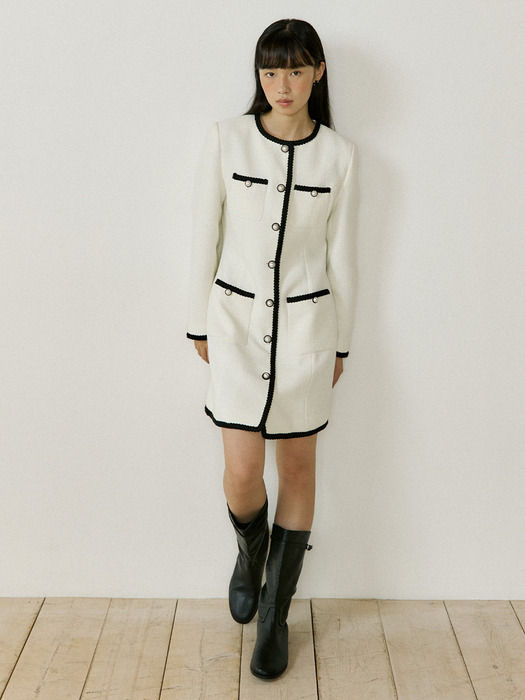 Tweed Jacket One-piece (ivory)