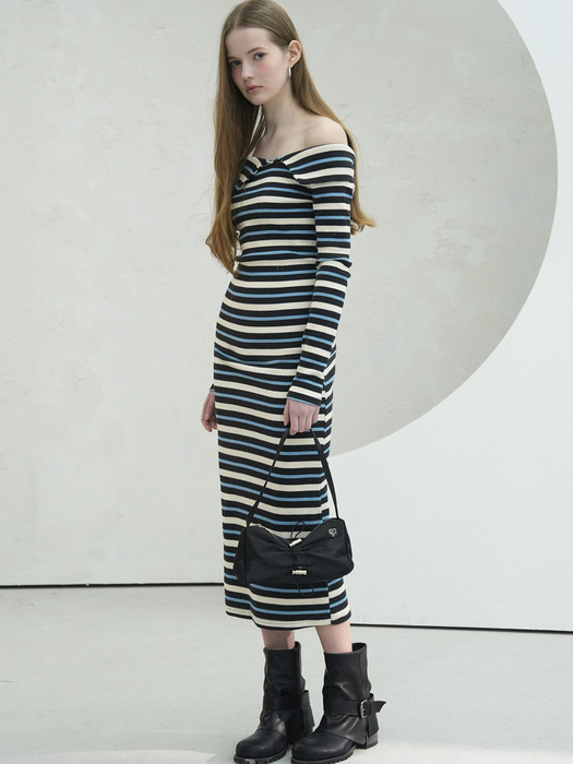 Lovely Stripe Long Dress - 4COL