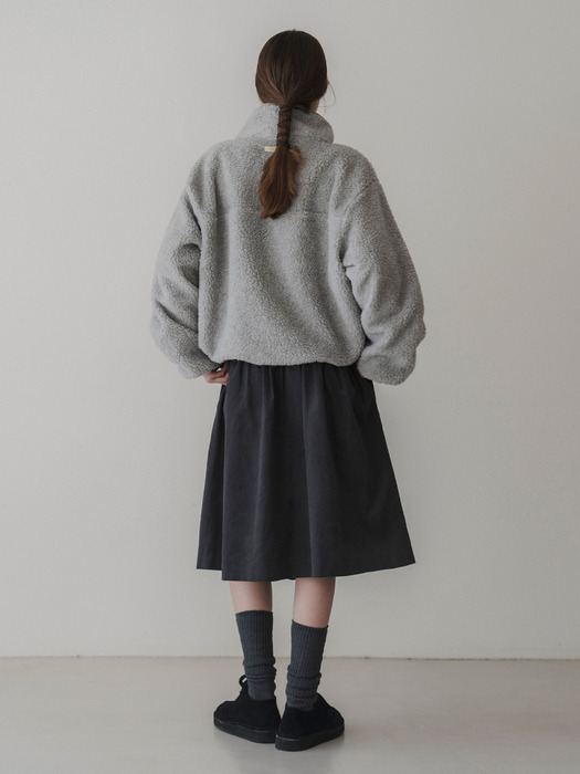 Lobed fleece pullover (gray)