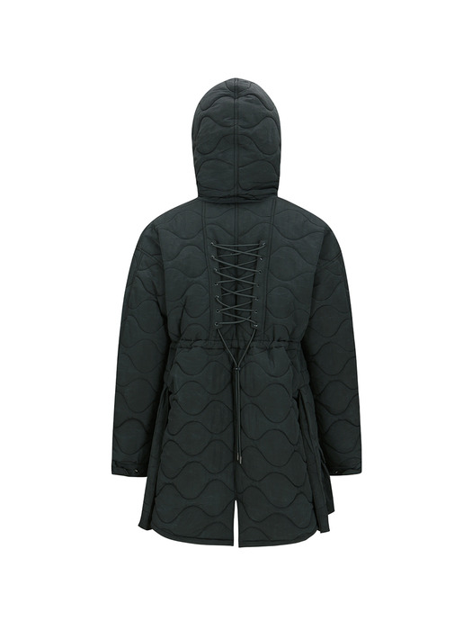 LACE-UP FISHTAIL PARKA awa638m(ASPHALT)