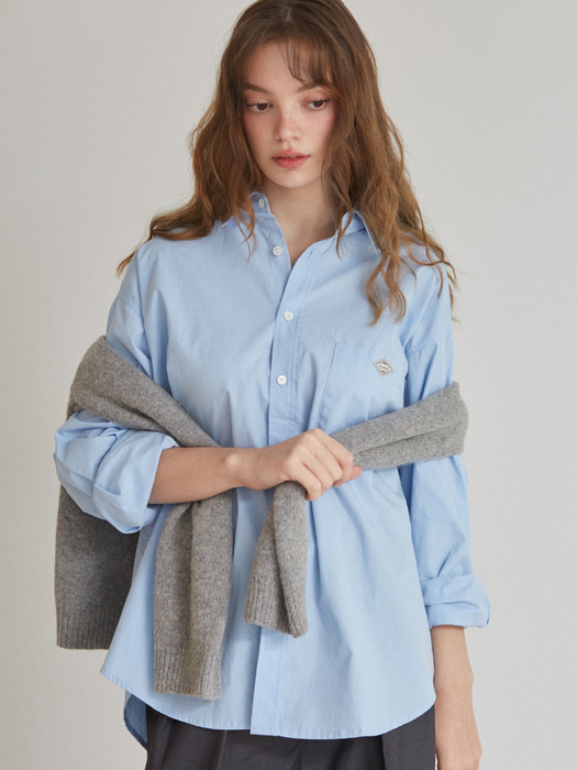 conel oversized cotton shirts (sky blue)