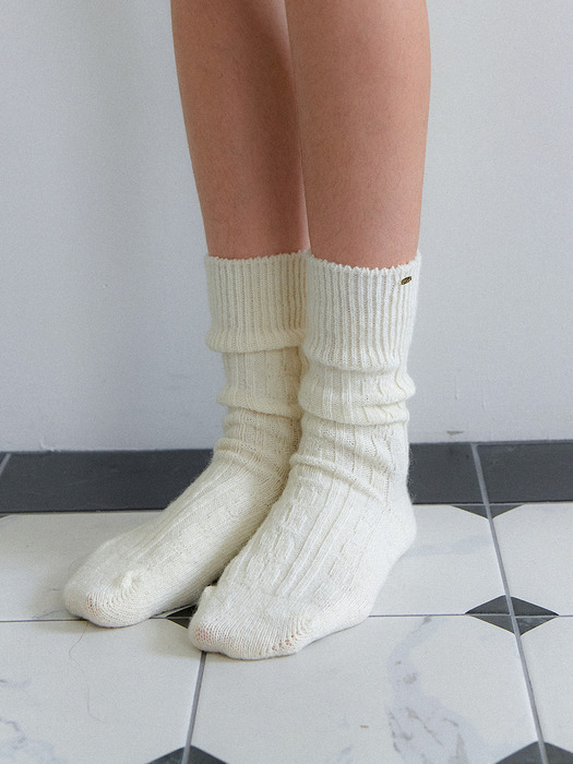 WOOL BLENDED KNIT SOCKS SO017