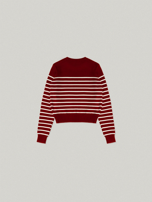 KRONE STRIPE KNIT [RED IVORY]